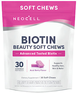 Biotin Beauty Acai Berry Flavor, 30 Tasty Soft Chews