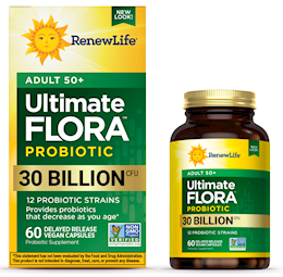 Ultimate Flora 50+ Probiotic 30 Billion, 60 Delayed Release Vegan Caps