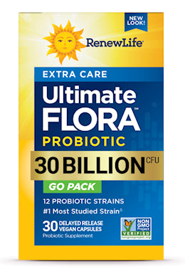 Ultimate Flora Extra Care Probiotic 30 Billion GO PACK, 30 Delayed Release Vegan Caps