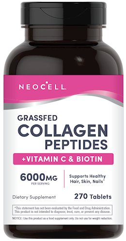 Grassfed Collagen Peptides + C & Biotin, 6000 mg, 270 Caplets