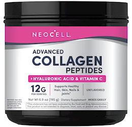 Advanced Collagen Peptides + Hyaluronic Acid + C, 6.9 oz (195 g) Powder