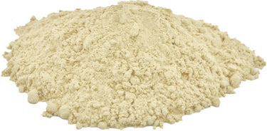 One pound of organic ginger root powder in a sealed package.