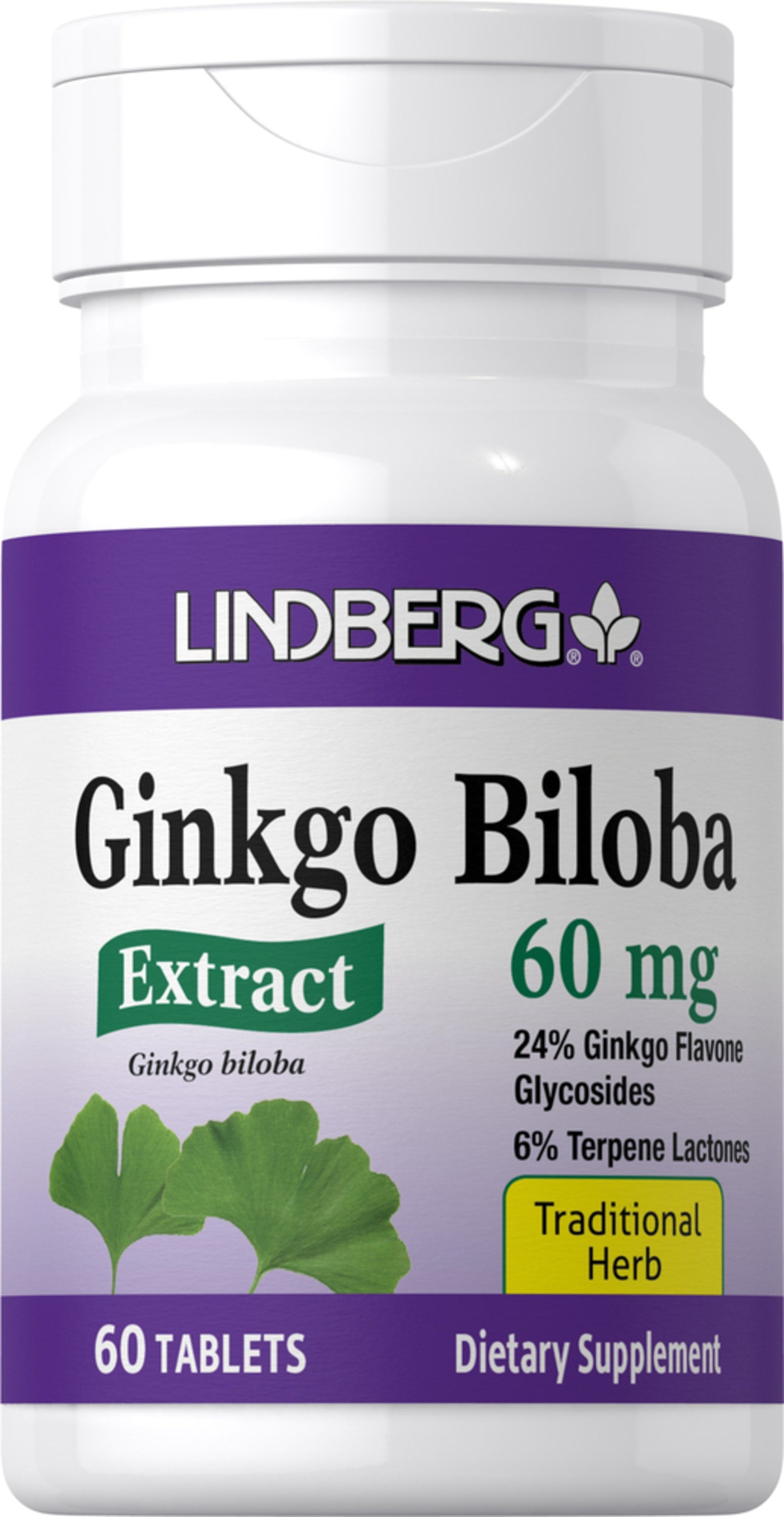 Ginkgo Biloba Standardized Extract, 60 mg, 60 Tablets Ginkgo Biloba Standardized Extract, 60 mg, 60 Tablets