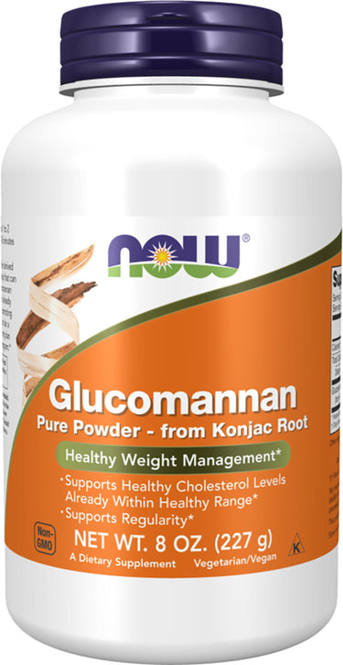 Pure Glucomannan Powder derived from Konjac Root, 8 OZ (227 g), ideal for dietary and health purposes.
