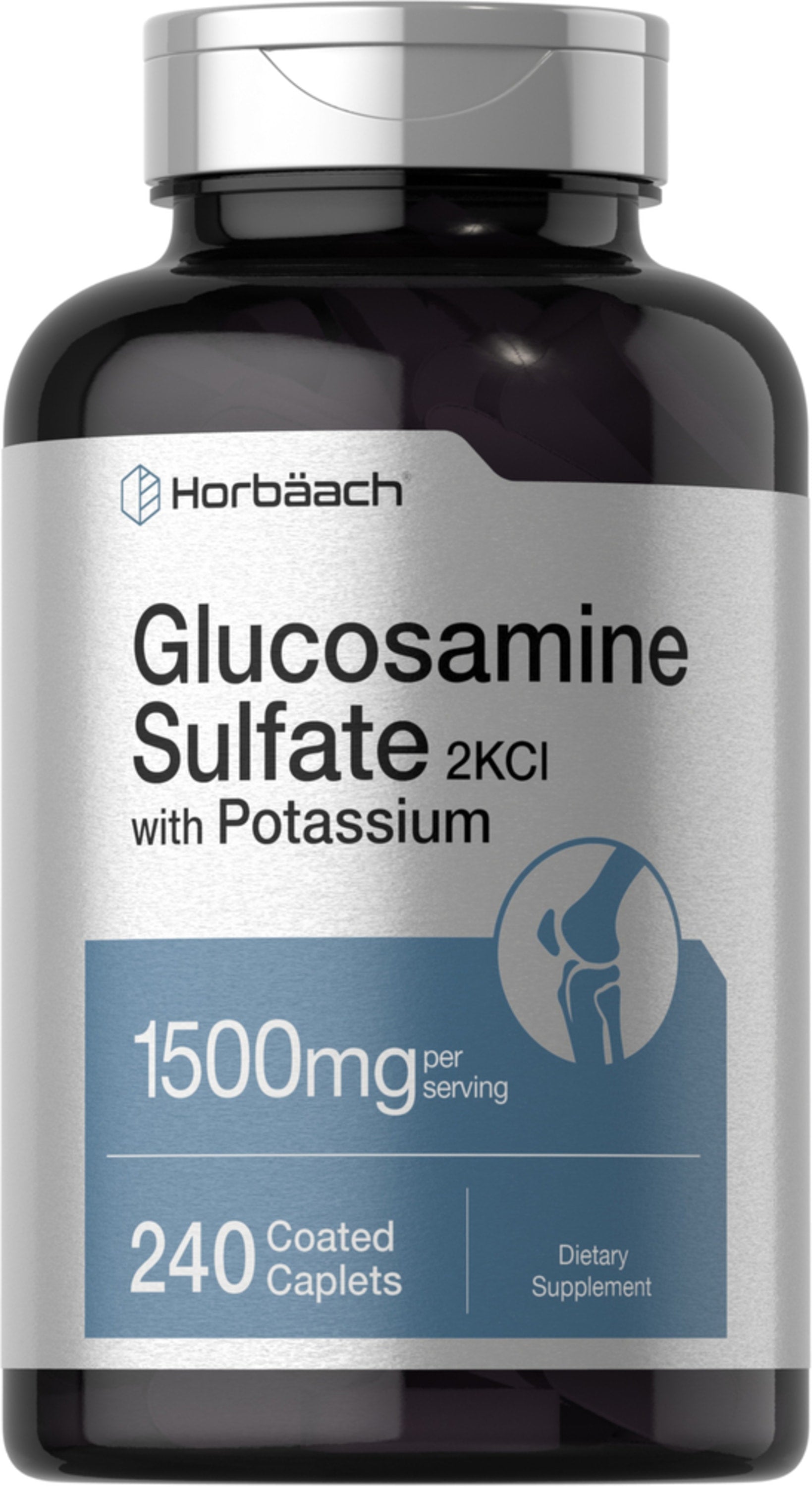 Glucosamine Sulfate with Potassium, 1500 mg (per serving), 240 Coated Caplets