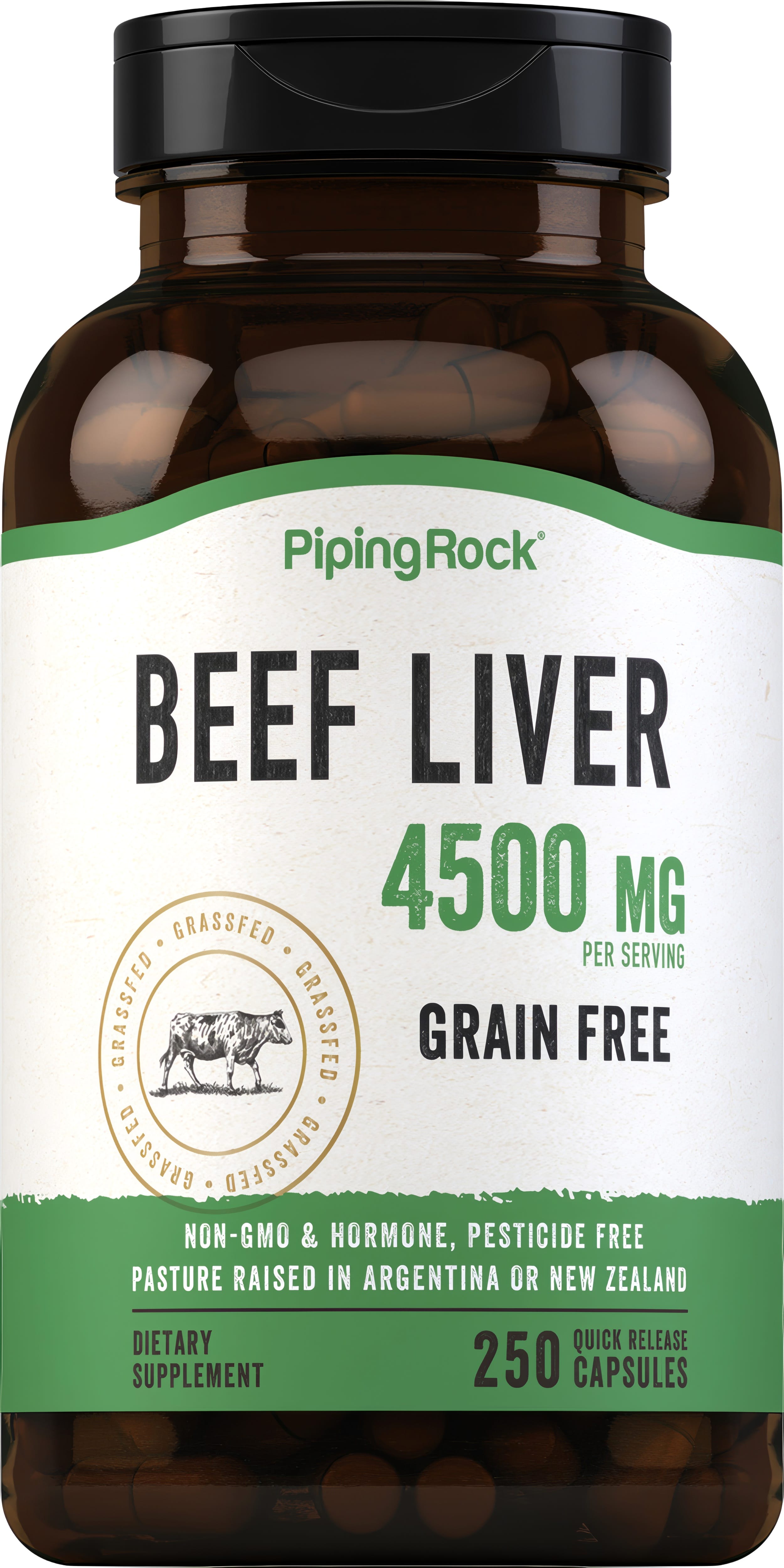 Grass Fed Beef Liver, 4500 mg (per serving), 250 Quick Release Capsules