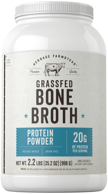Grassfed Bone Broth, 2.2 lbs (998 g) Bottle