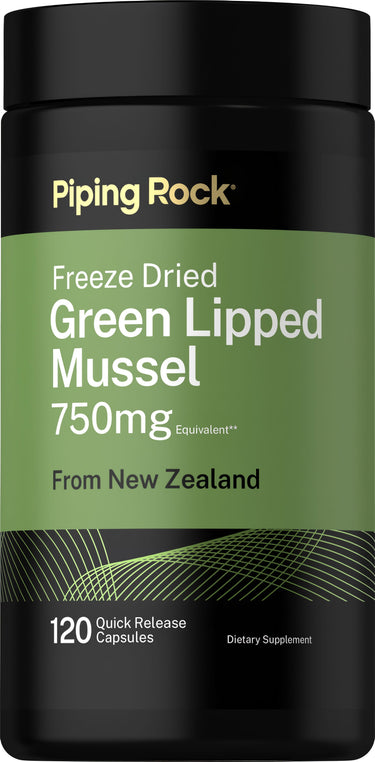 Freeze Dried Green Lipped Mussel 750mg Equivalent from New Zealand, 120 Quick Release Capsules.