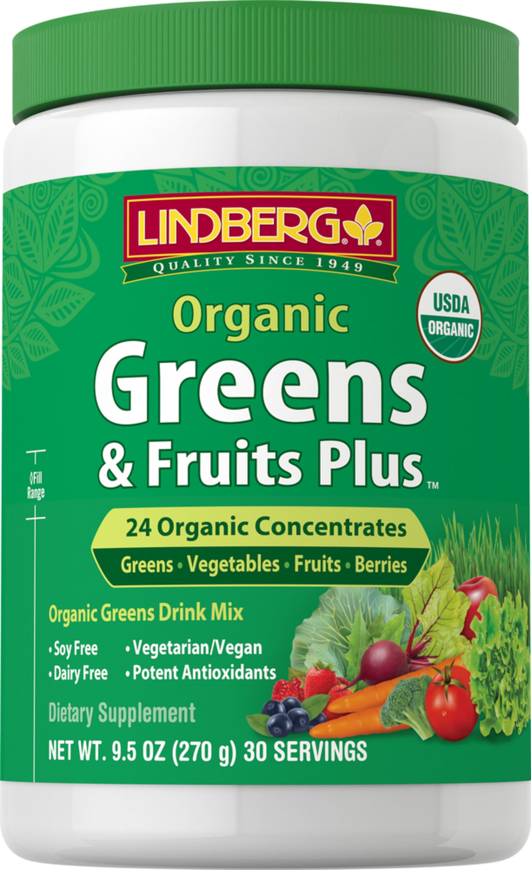 Greens & Fruits Plus Organic, 9.5 oz (270 g) Bottle