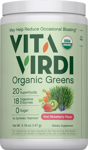 Greens Powder (Organic) (Kiwi Strawberry), 5.18 oz (147 g) Bottle