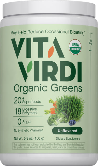 Greens Powder Unflavored (Organic), 5.3 oz (150 g) Bottle