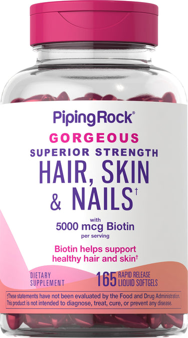 Hair, Skin & Nails infused with Moroccan Argan Oil, 165 Rapid Release Liquid Softgels