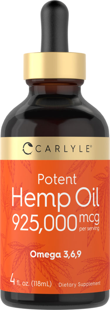 Hemp Seed Oil (Cold Pressed), 925 mg, 4 fl oz (118 mL) Dropper Bottle