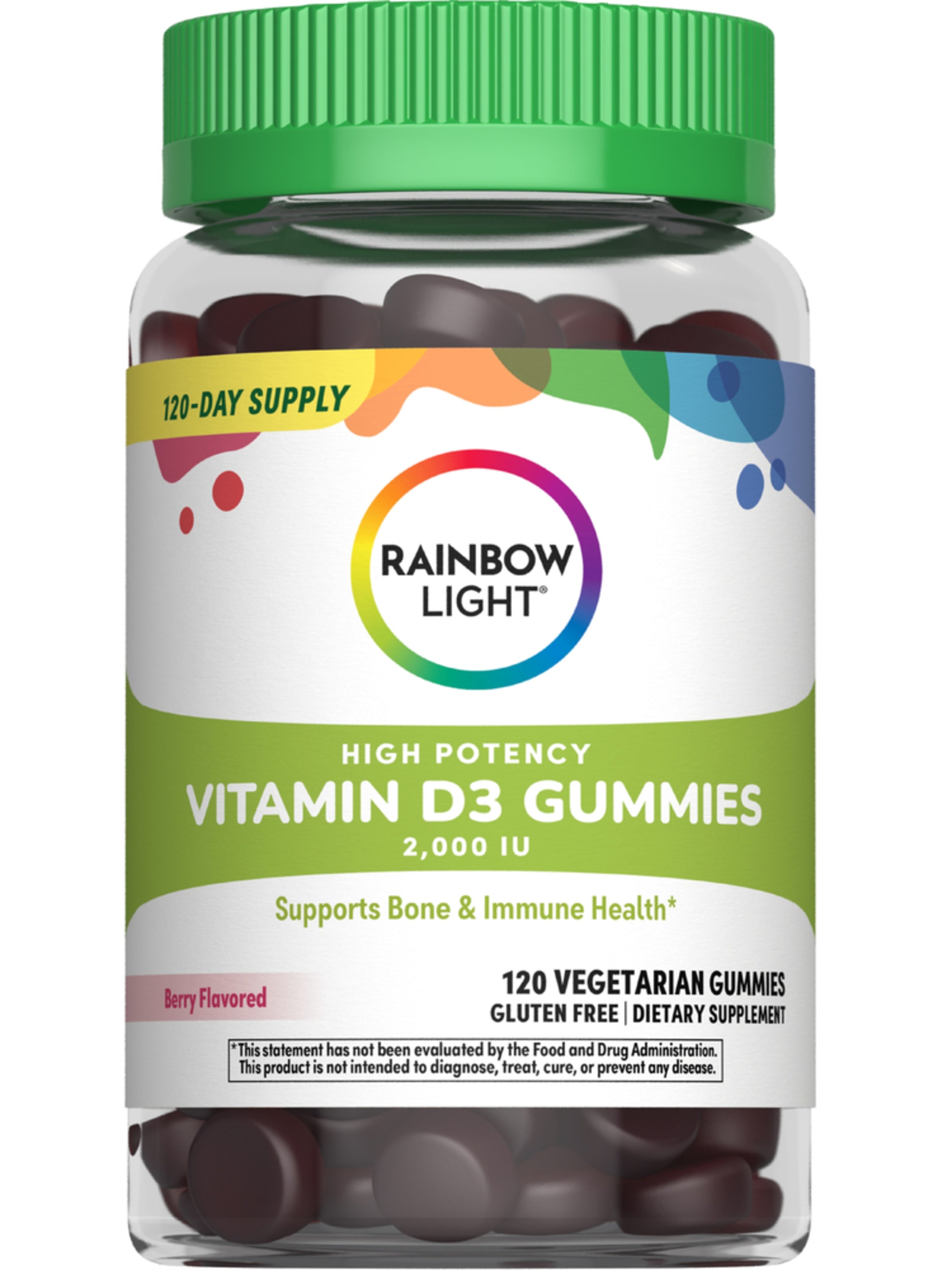 High Potency Vitamin D3 2,000 IU, 120 Vegetarian Gummies
