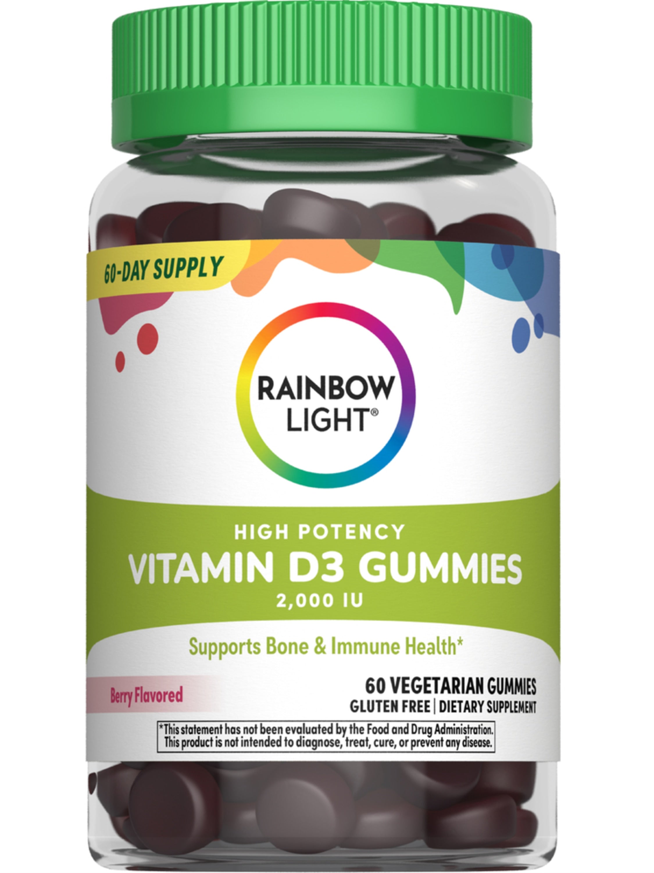 High Potency Vitamin D3 2,000 IU, 60 Vegetarian Gummies