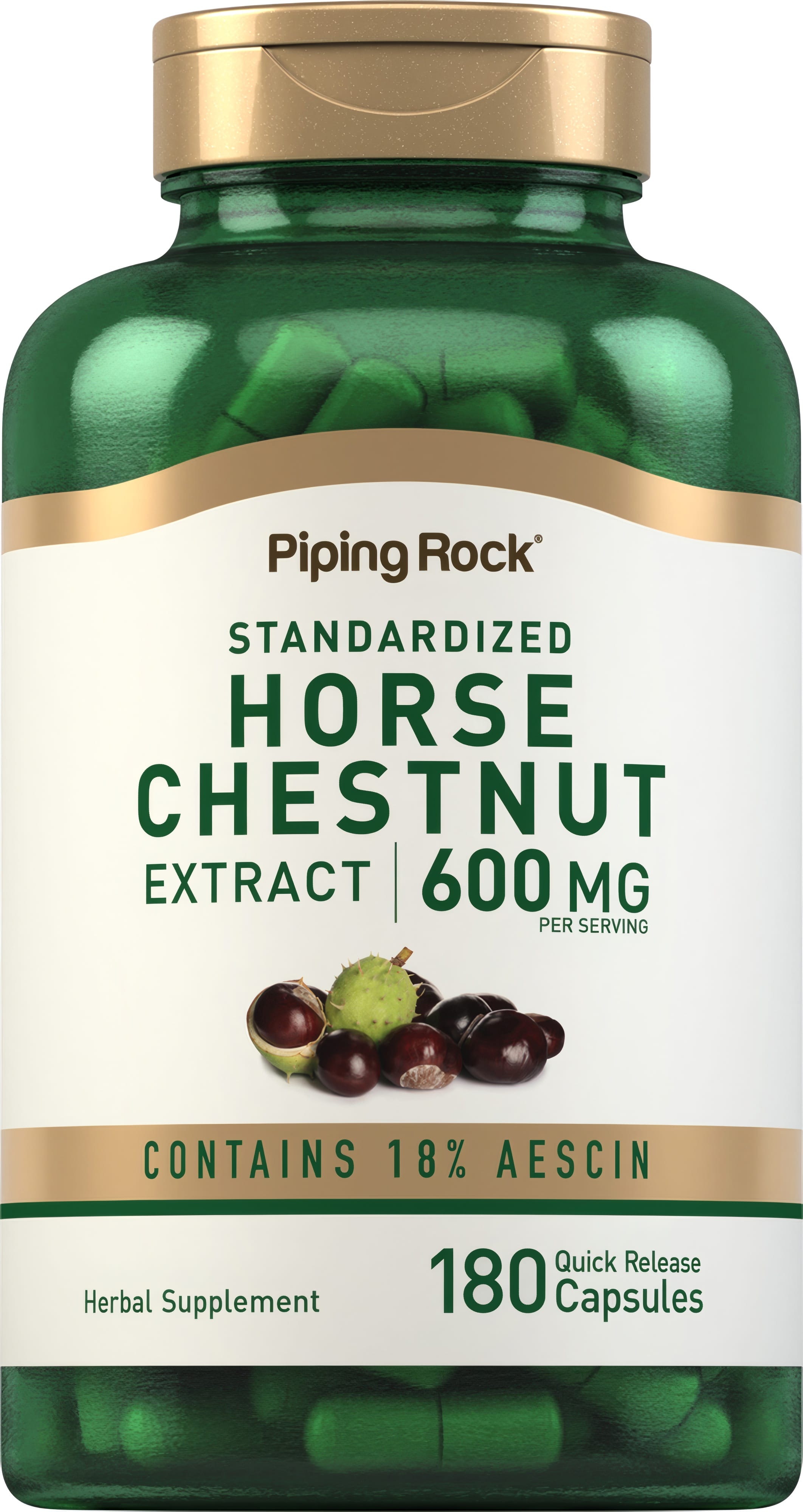Horse Chestnut (Standardized Extract), 600 mg (per serving), 180 Quick Release Capsules