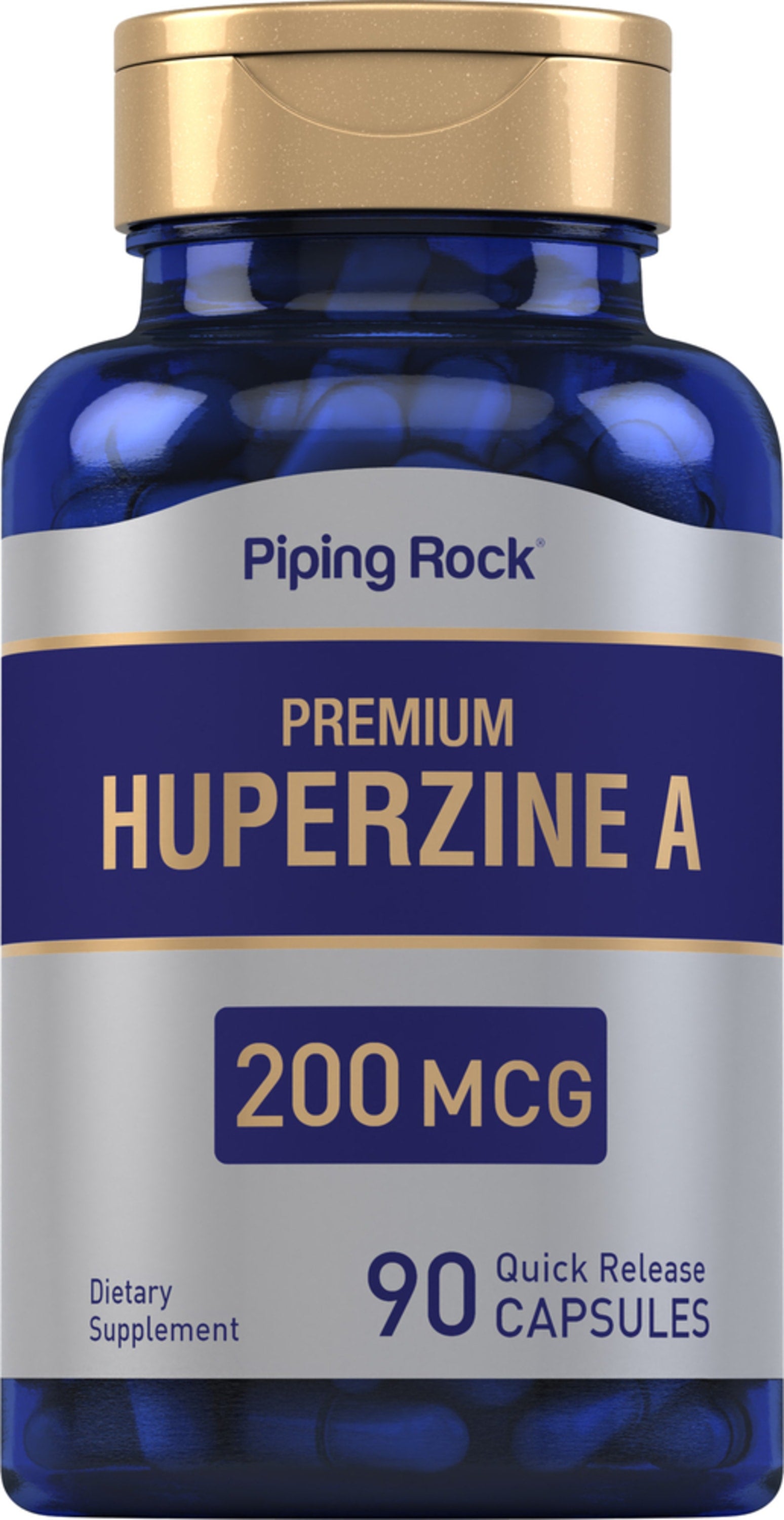 Huperzine A 200 MCG supplement, 90 quick-release capsules for cognitive support and brain health.
