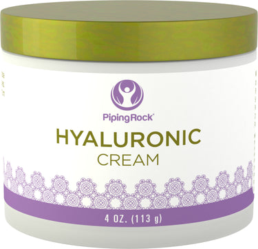 Hyaluronic Cream jar featuring a golden-olive green lid, containing 4 OZ (113 g).