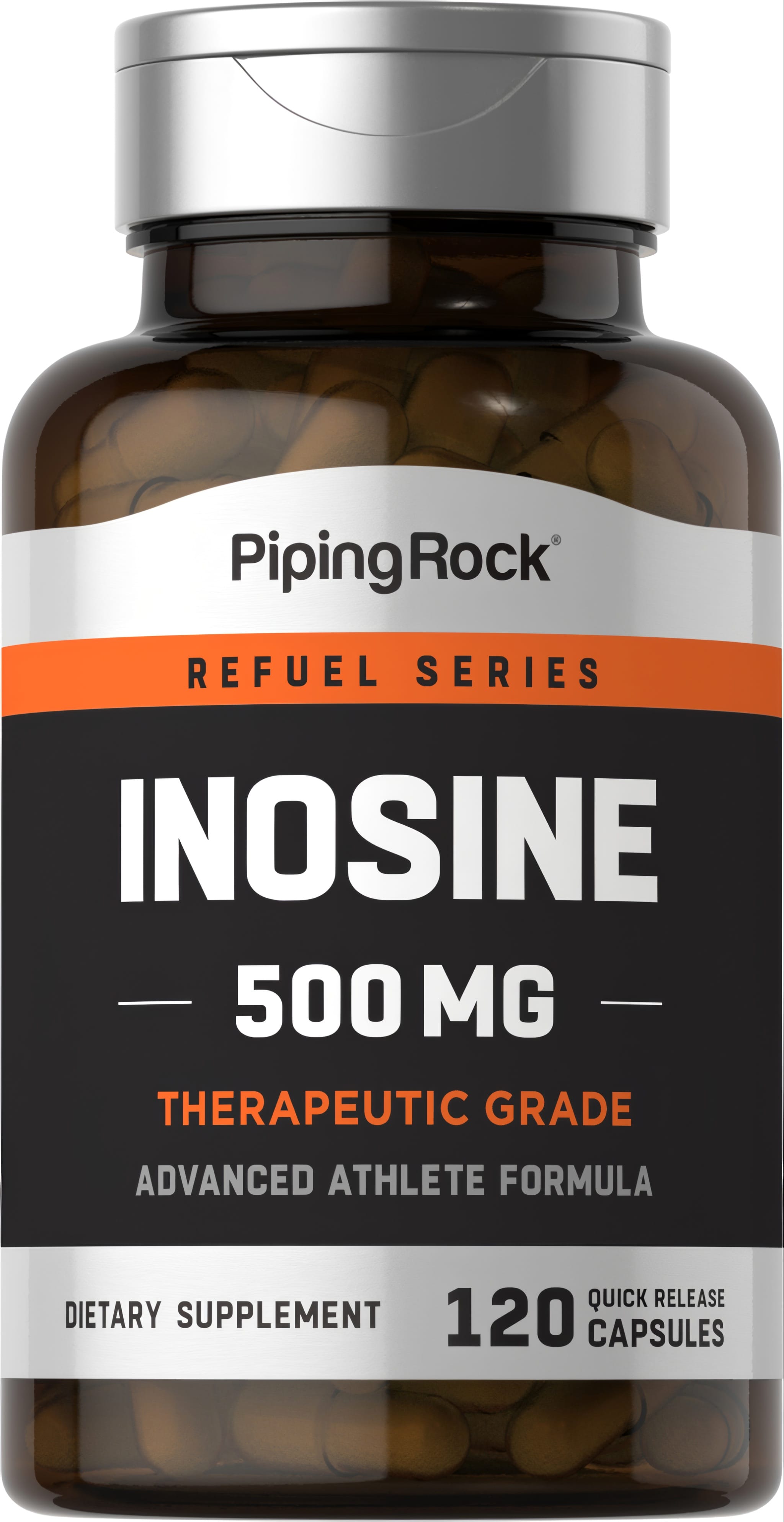 Inosine 500 mg, 120 capsules for quick release. Refuel Series, therapeutic grade, advanced athlete formula dietary supplement.