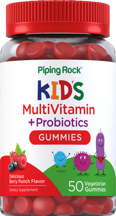 Kids Multivitamin + Probiotic (Delicious Berry Punch), 50 Vegetarian Gummies
