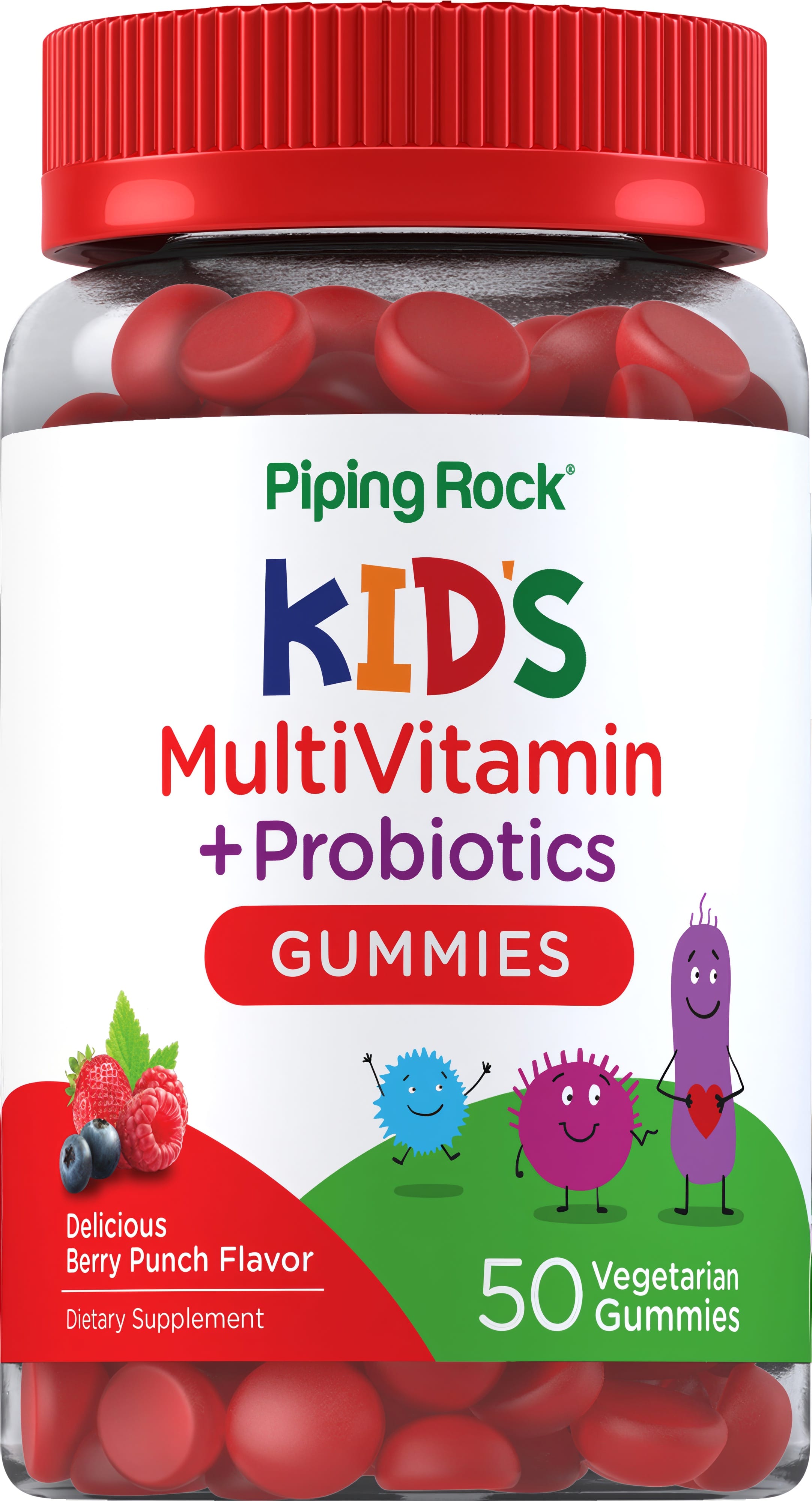 Kids Multivitamin + Probiotic (Delicious Berry Punch), 50 Vegetarian Gummies