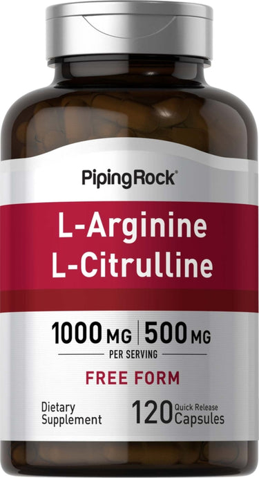 L-Arginine 1000 mg & Citrulline 500 mg, 1000/500 mg, 120 Quick Release Capsules