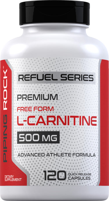 Image of 120 quick release capsules containing 500 mg of L-Carnitine.