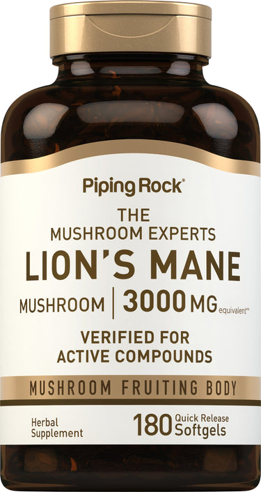 Lion's Mane Mushroom, 3000 mg (per serving), 180 Quick Release Softgels