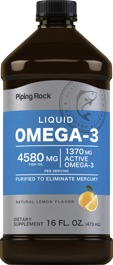 Liquid Omega-3 (Natural Lemon), 4580 mg (per serving), 16 fl oz (473 mL) Bottle