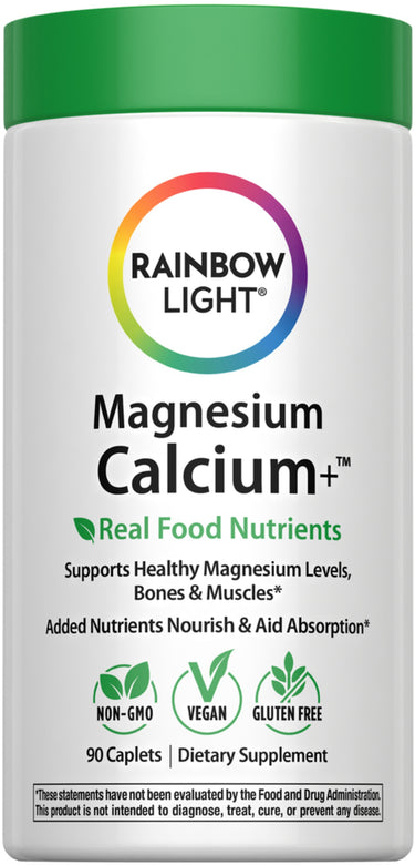 Magnesium Calcium + Real Food Nutrients, 90 Vegan Caplets