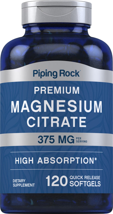 Magnesium Citrate, 375 mg (per serving), 120 Quick Release Softgels