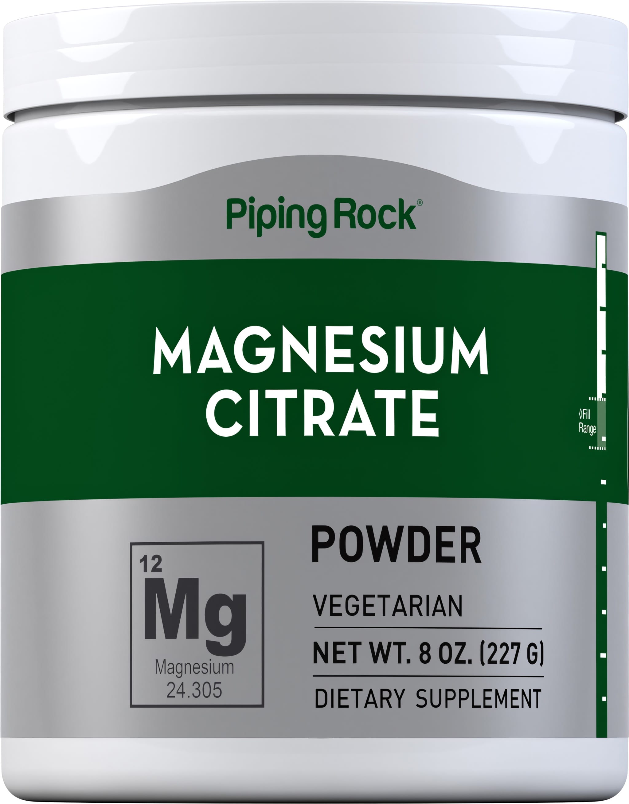 Vegetarian Magnesium Citrate Powder, 8 oz (227 g).