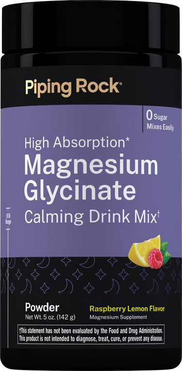 Magnesium Glycinate Calming Drink Mix (Raspberry Lemon), 5 oz. (142g) Bottle