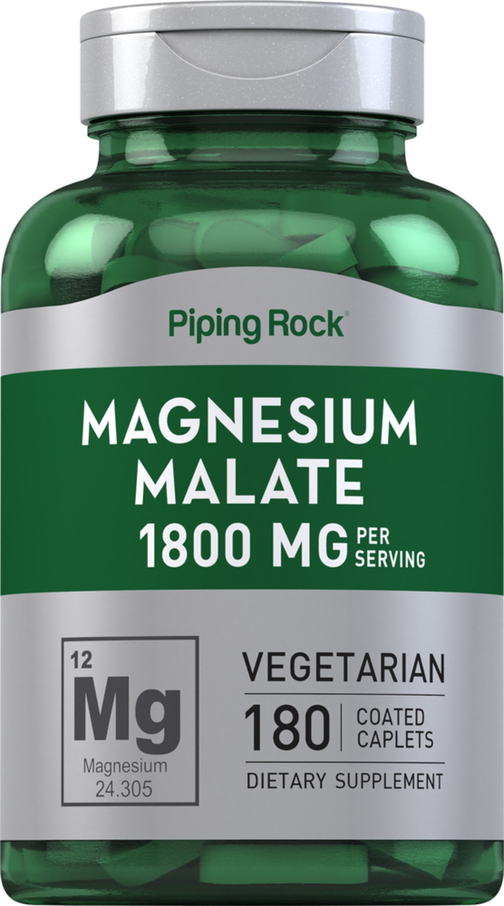 Magnesium Malate, 1415 mg (per serving), 180 Coated Caplets
