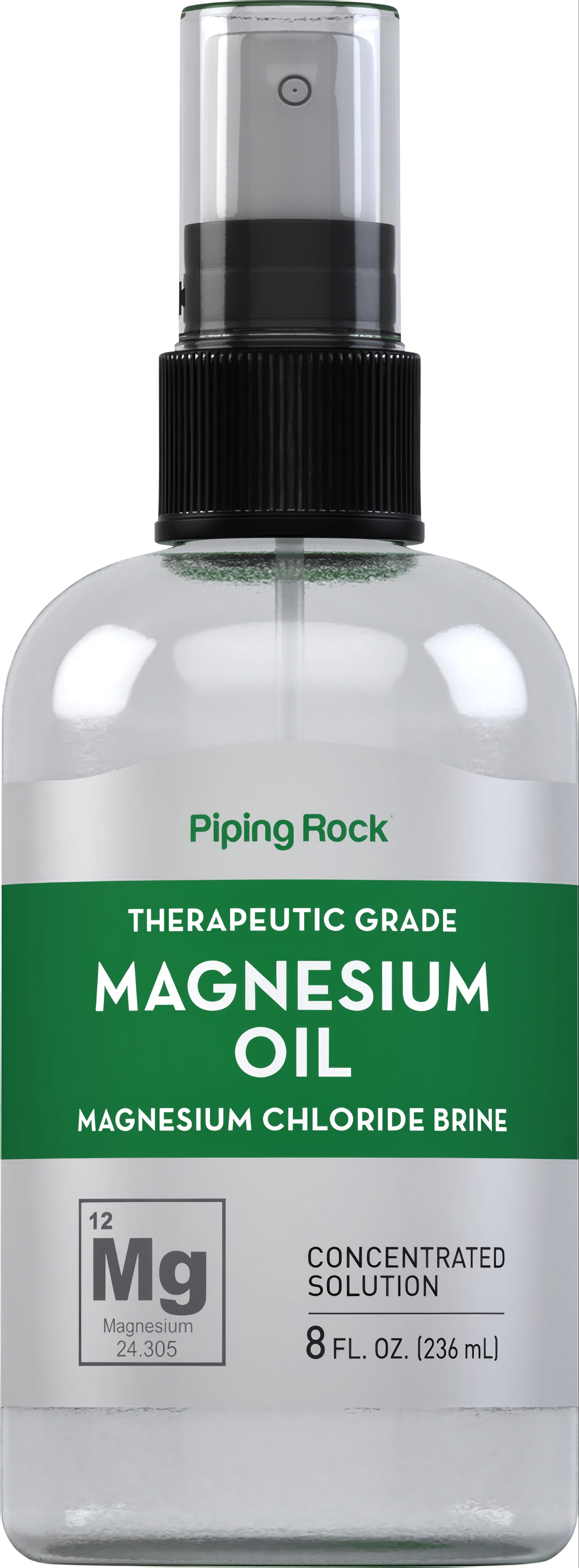 Magnesium Oil spray bottle containing Therapeutic Grade Magnesium Chloride Brine, 8 FL. OZ. (236 mL).