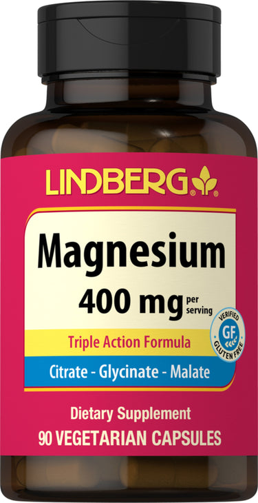 Magnesium (Triple-Action), 400 mg, 90 Vegetarian Capsules