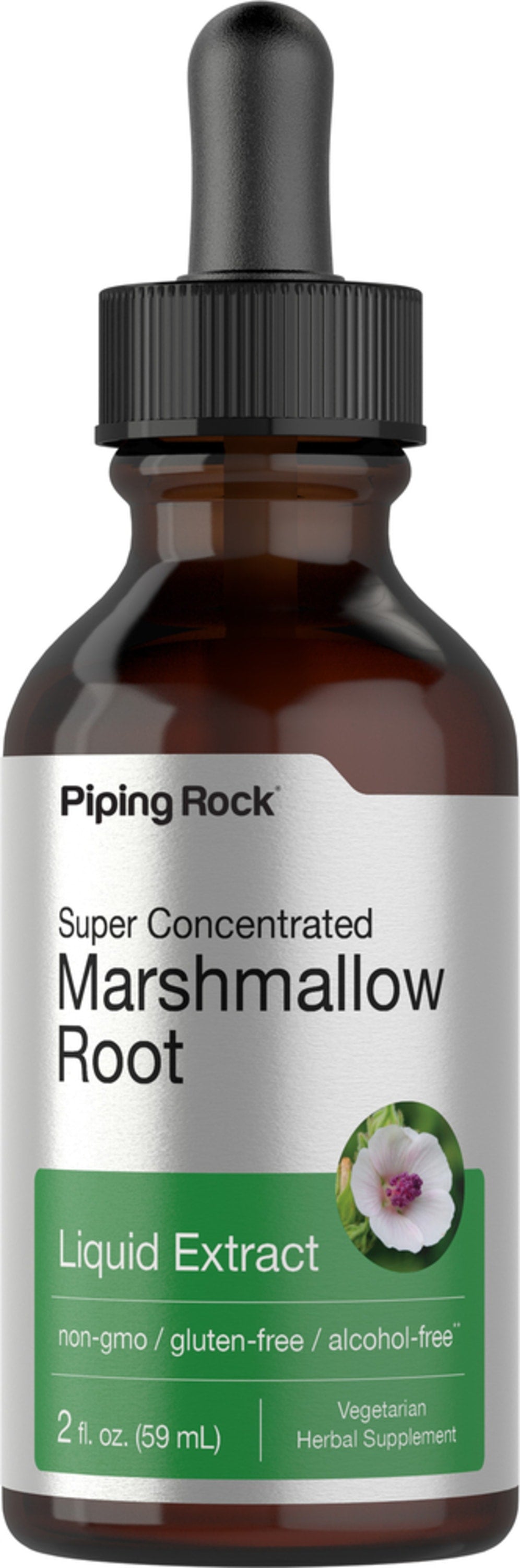 Marshmallow Root Liquid Extract Alcohol Free, 2 fl oz (59 mL) Dropper Bottle