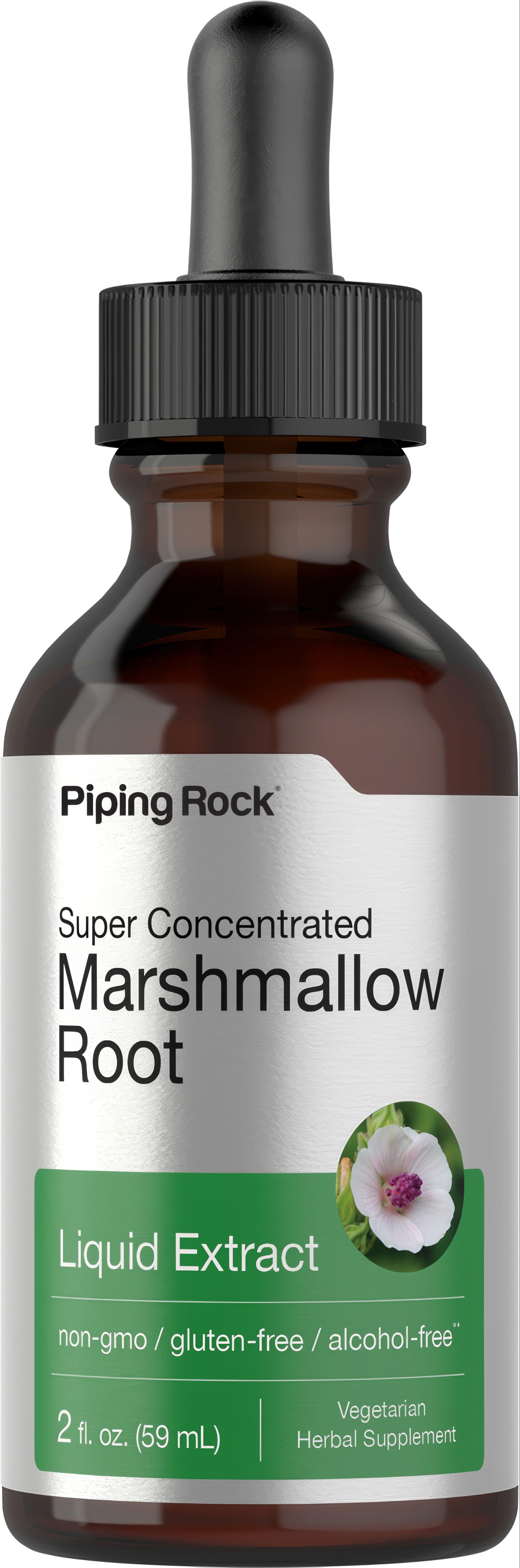 Marshmallow Root Liquid Extract, super concentrated, alcohol-free, non-GMO, gluten-free, 2 fl. oz. (59 mL) bottle.