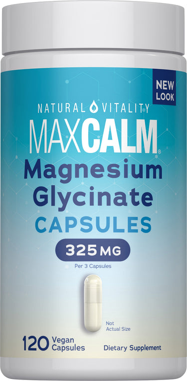 MAXCALM Magnesium Glycinate, 325 mg, 120 Vegan Capsules