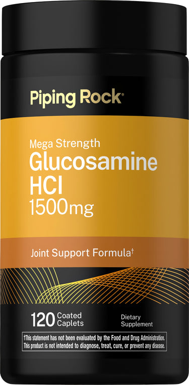 Mega Strength Glucosamine HCl 1500mg, 120 coated caplets.