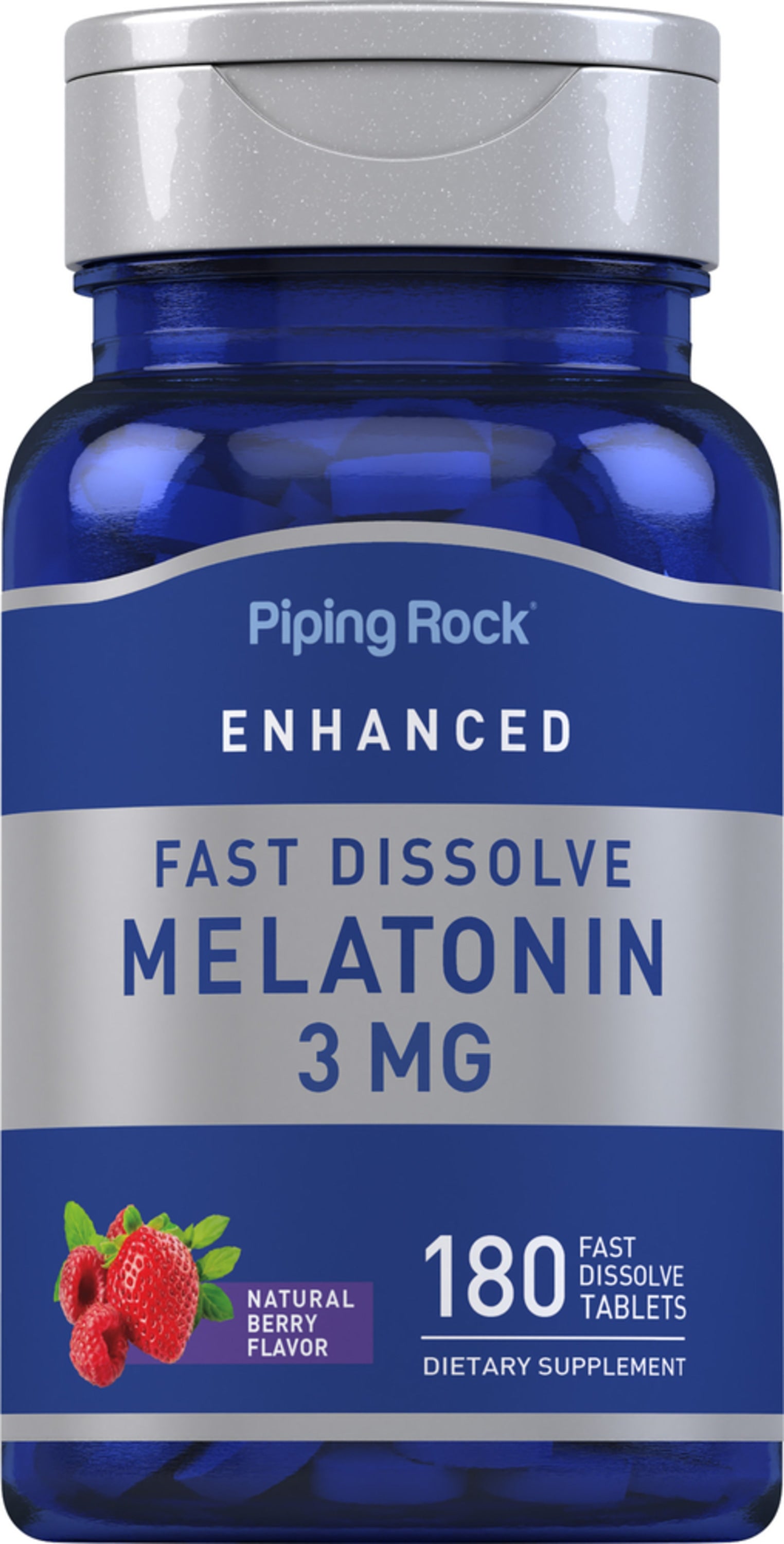 Melatonin Fast Dissolve Tablets (Natural Berry), 3 mg, 180 Fast Dissolve Tablets