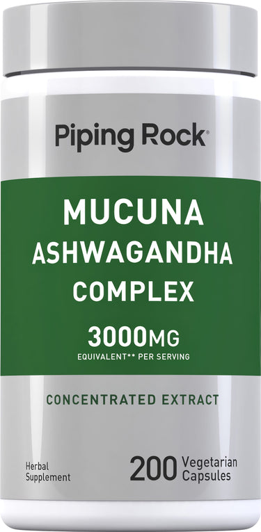 Mucuna Ashwagandha Complex, 3000 mg (per serving), 200 Vegetarian Capsules