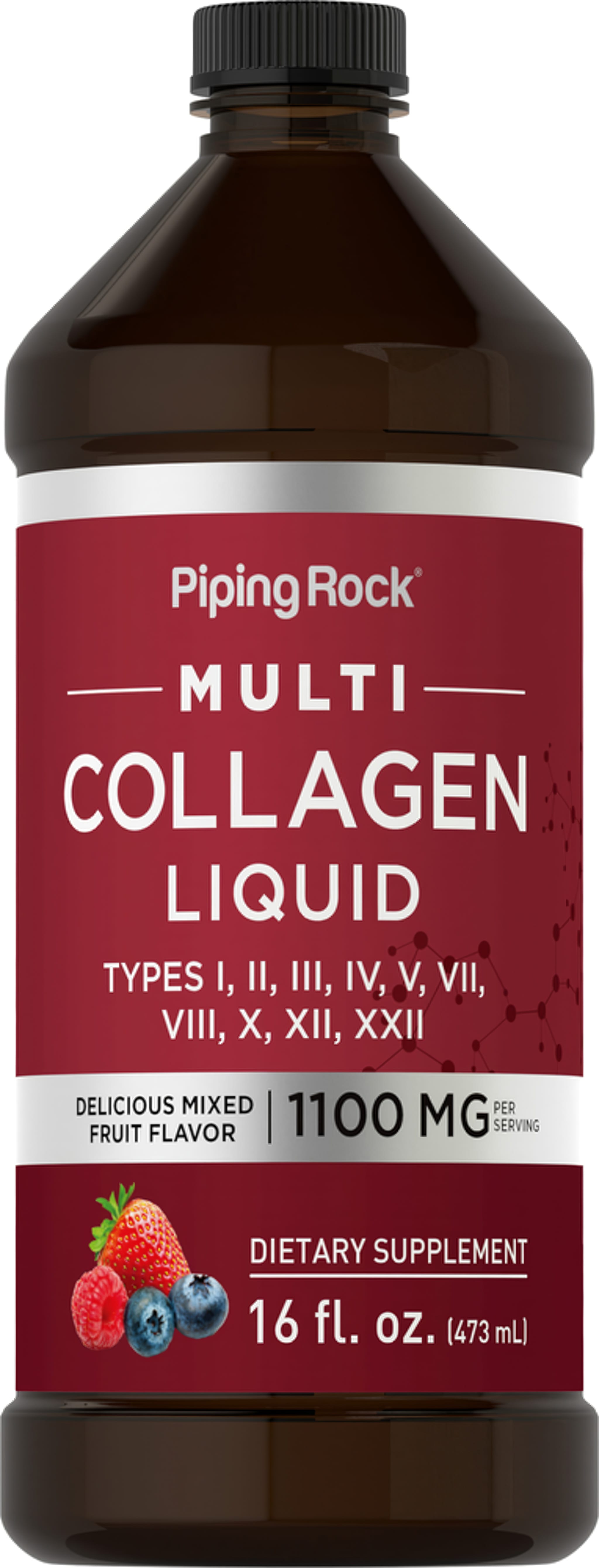 Multi Collagen Liquid (Delicious Mixed Fruit), 1100 mg (per serving), 16 fl oz (473 mL) Bottle