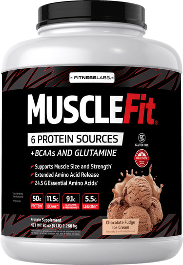 FL MuscleFit Protein Chocolate Fudge Ice Cream 5lb tub.