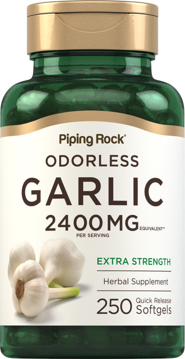 Odorless Garlic, 2400 mg (per serving), 250 Quick Release Softgels