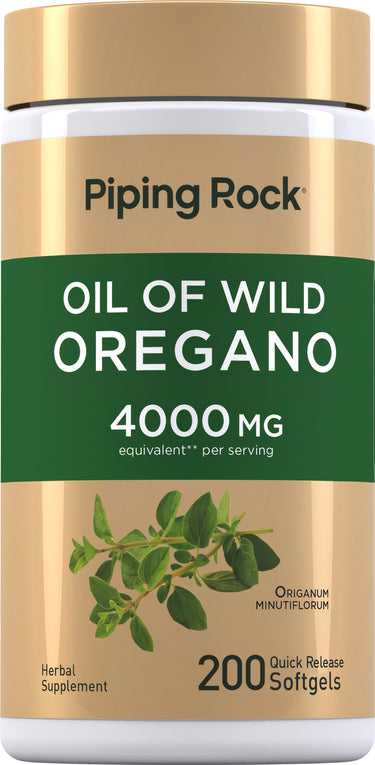 Oil of Oregano, 4000 mg (per serving), 200 Quick Release Softgels