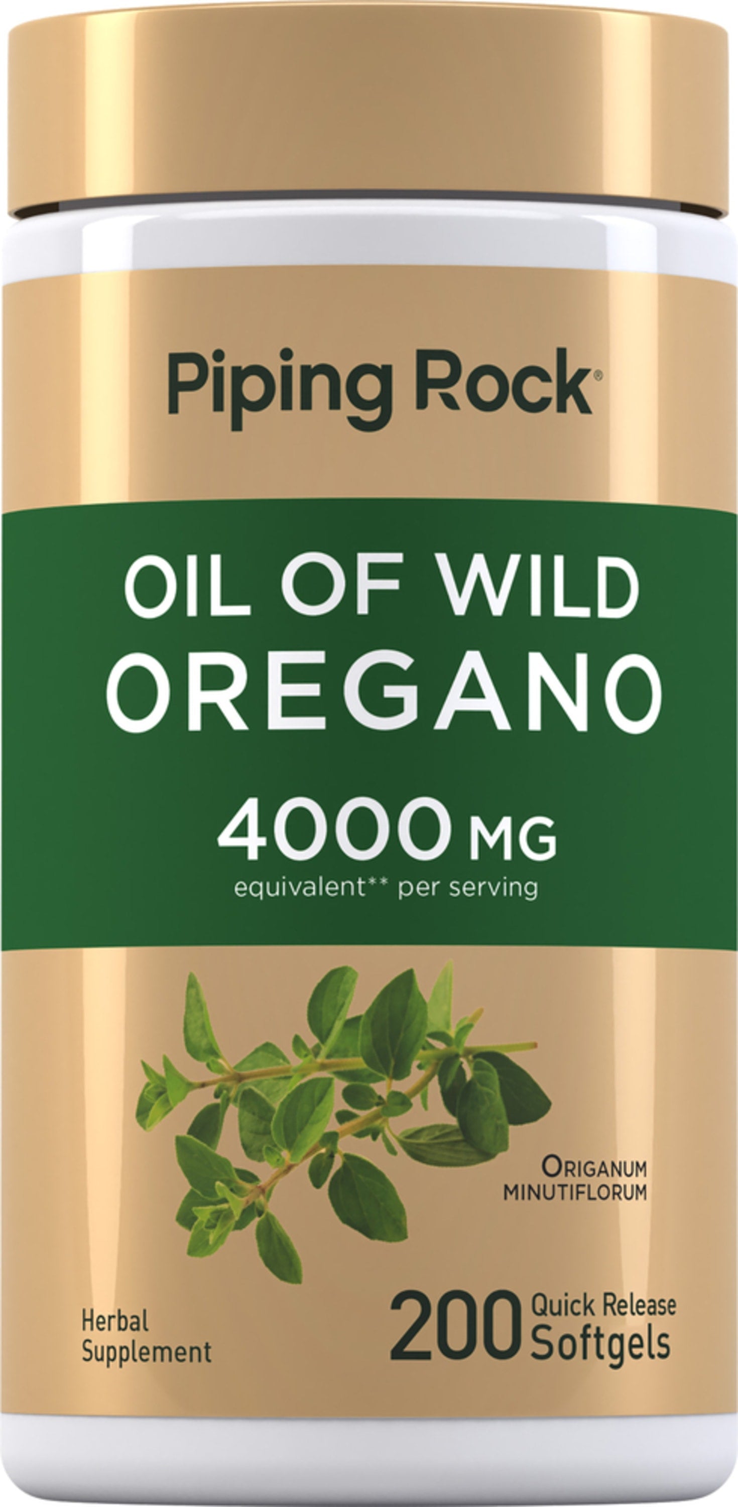 Oil of Oregano, 4000 mg (per serving), 200 Quick Release Softgels