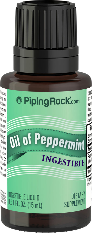 Oil of Peppermint Ingestible, 1/2 fl oz (15 mL) Dropper Bottle