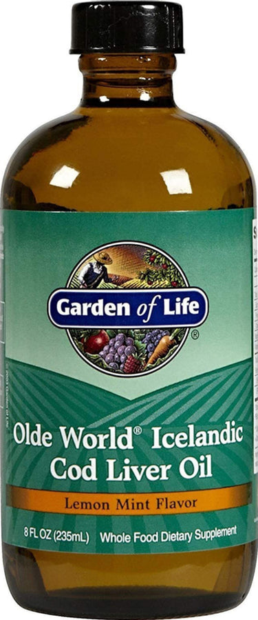 Olde World Icelandic Cod Liver Oil, Lemon Mint Flavor, 8 FL OZ (235mL) is a whole food dietary supplement.