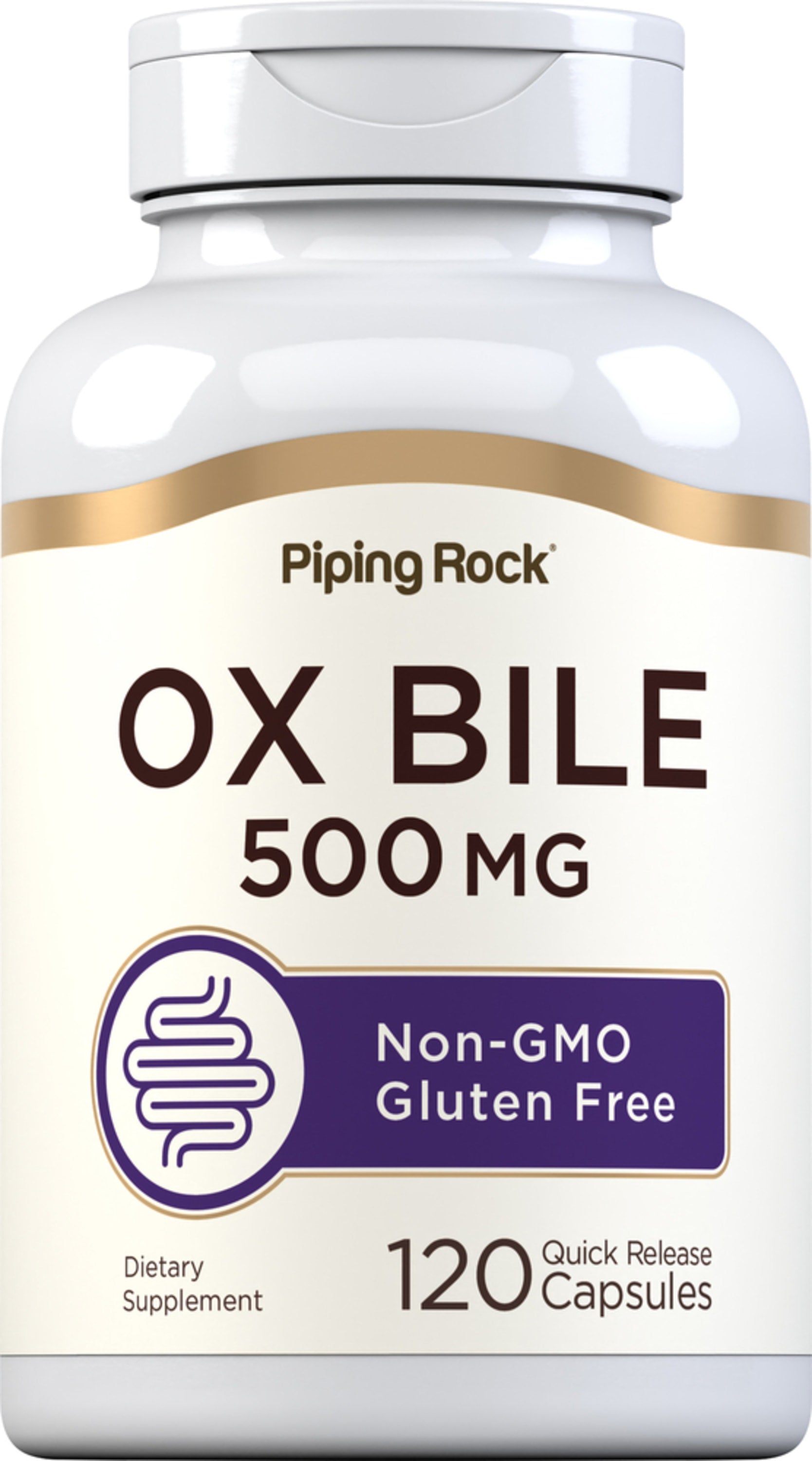 Ox Bile, 500 mg (per serving), 120 Quick Release Capsules